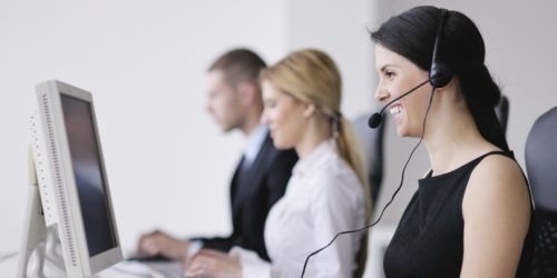 business people group working in customer and helpdesk office